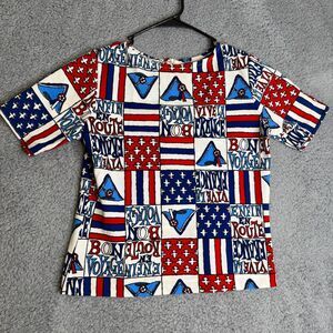 Vintage Phil Rose Shirt Womens Small Bon Voyage Cropped